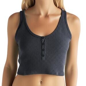 OFFLINE by Aerie Main Squeeze Seamless Waffle Snap Sports Bra Black NWT Medium